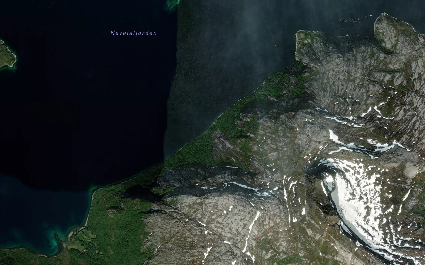 Satellite map of the Skardelva