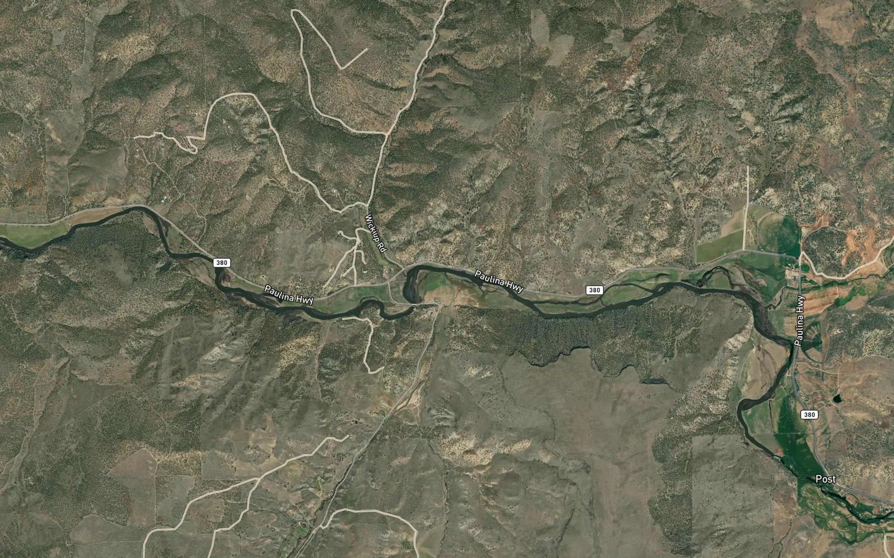 Satellite map of the Lucky Creek