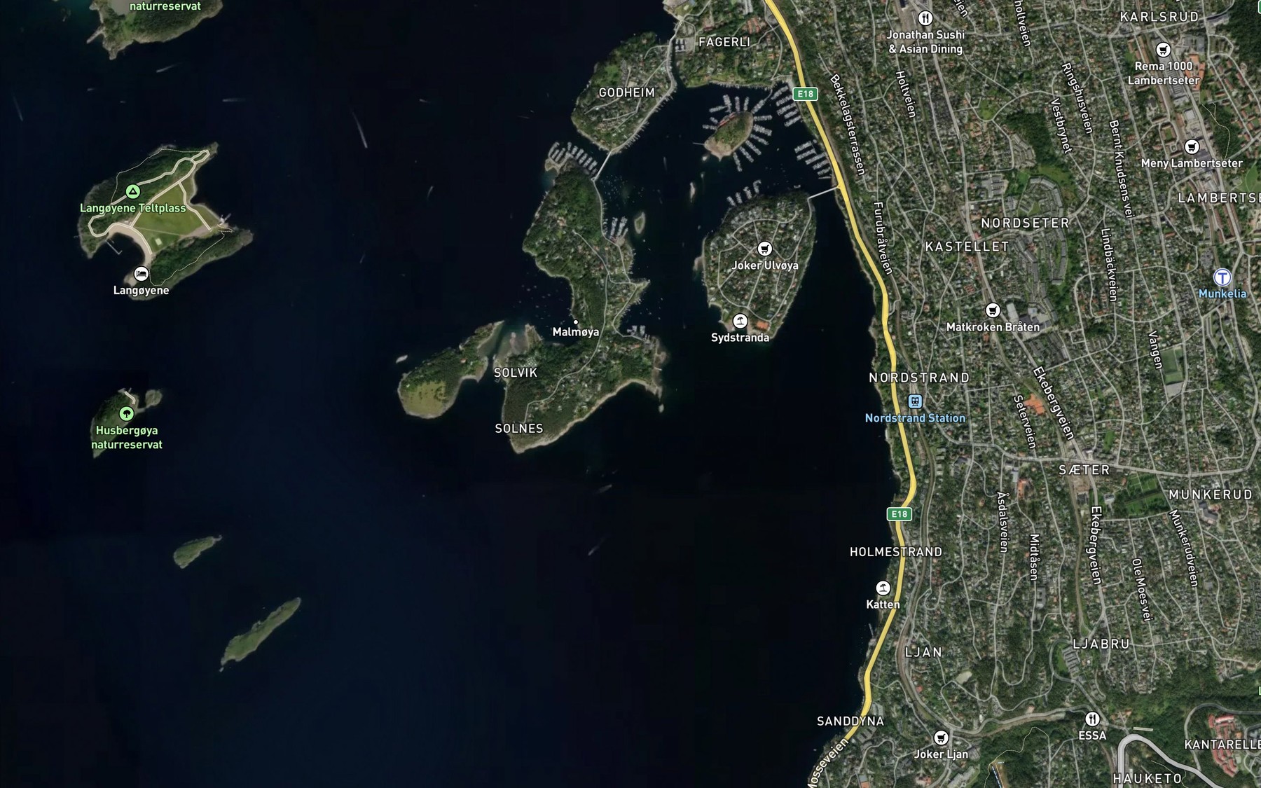 Satellite map of the Flisebukta