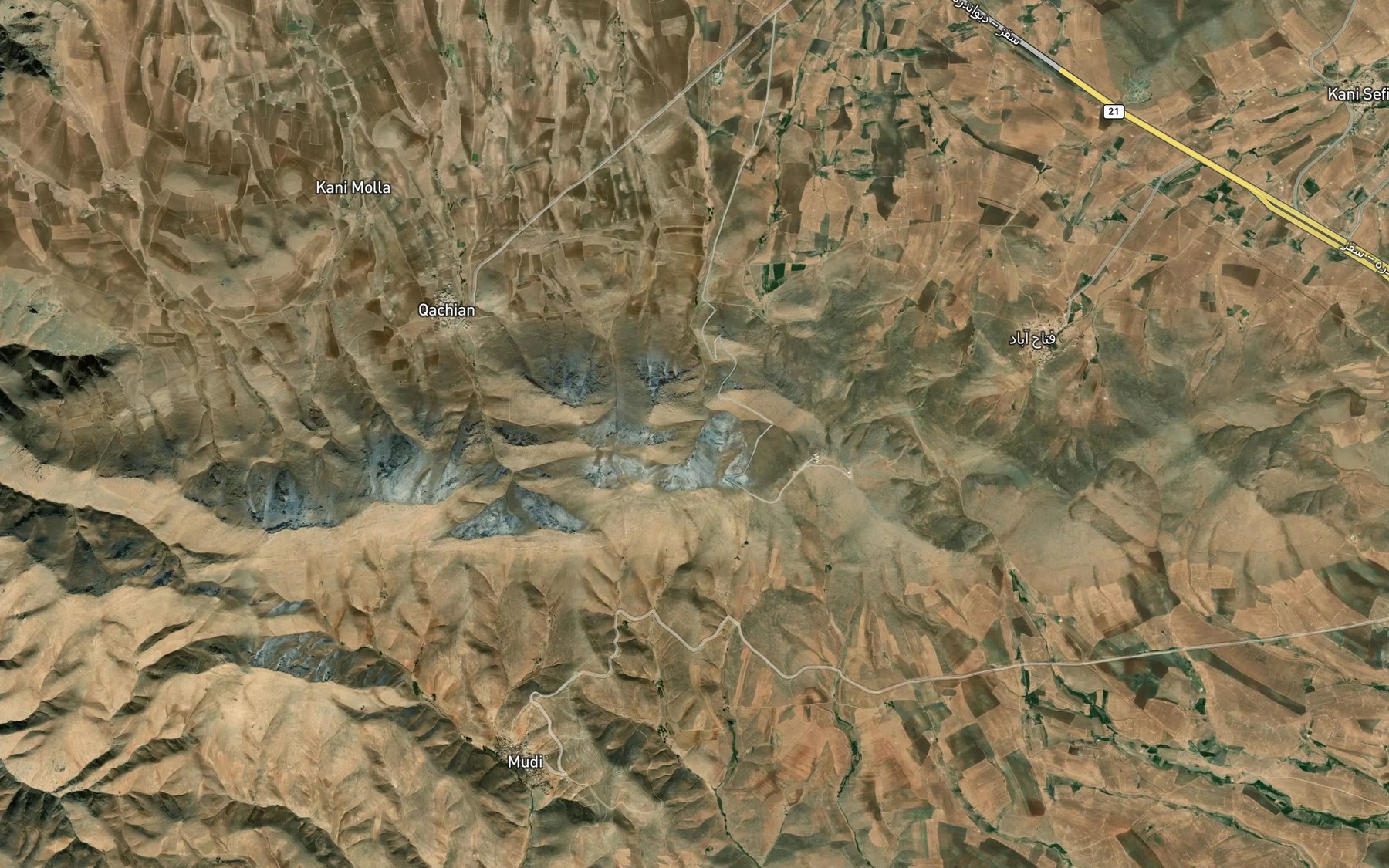 Satellite map of the Kani-ye Havarbarzeh