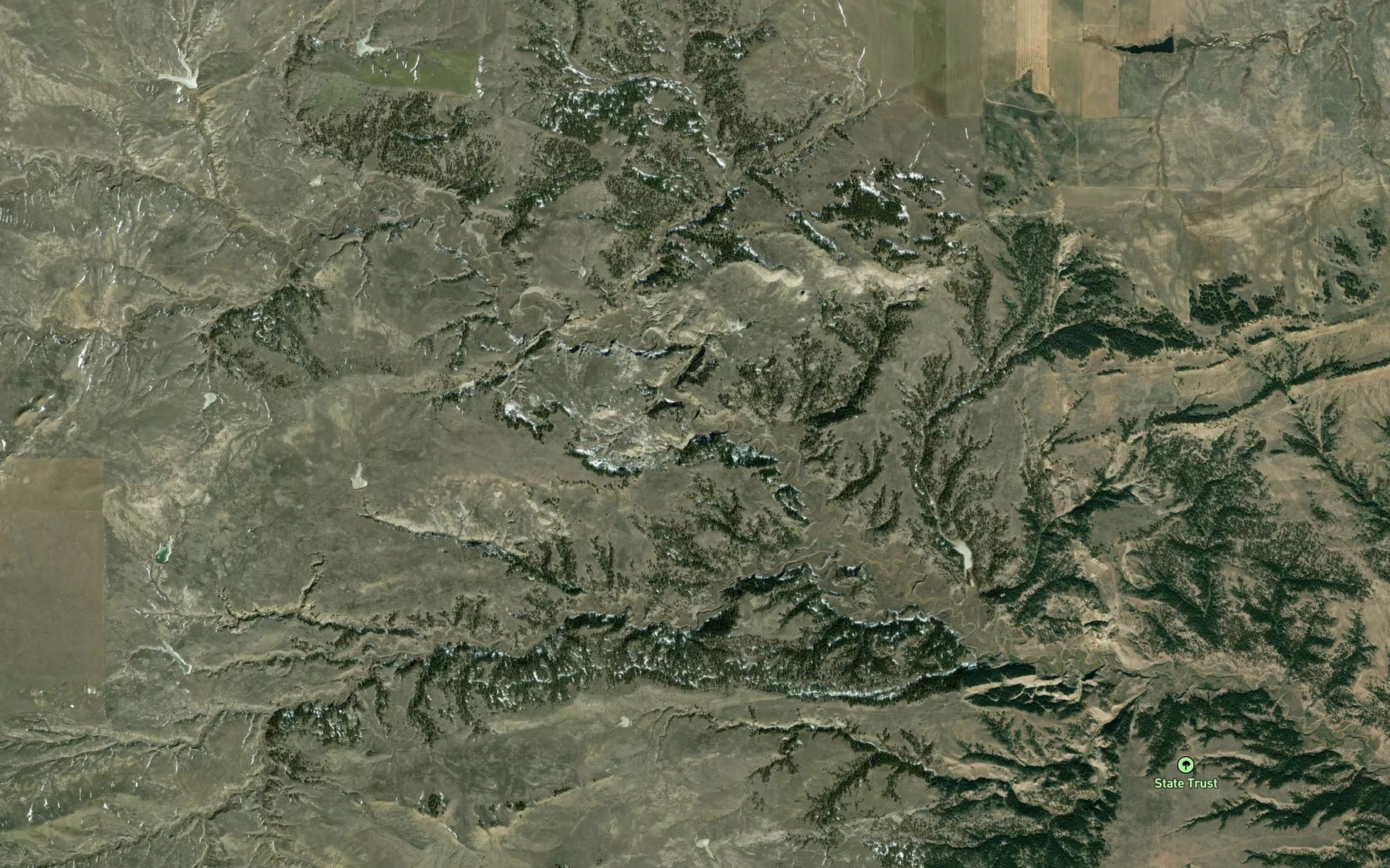 Satellite map of the Bow Spring
