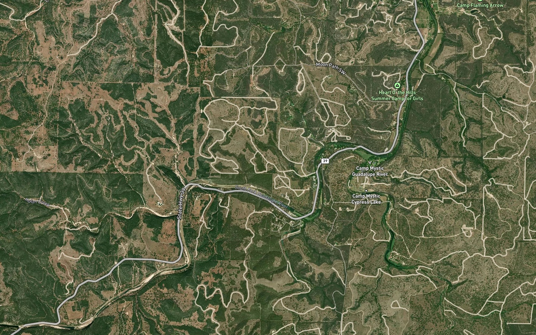 Satellite map of the Buffalo Creek Springs
