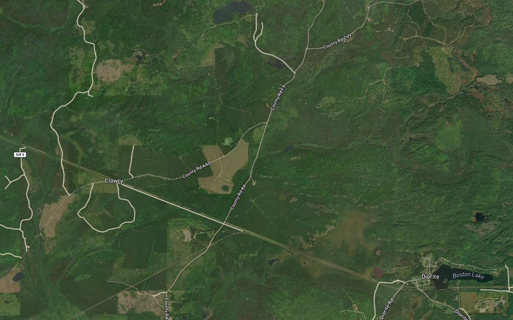 Satellite map of the Koops Creek