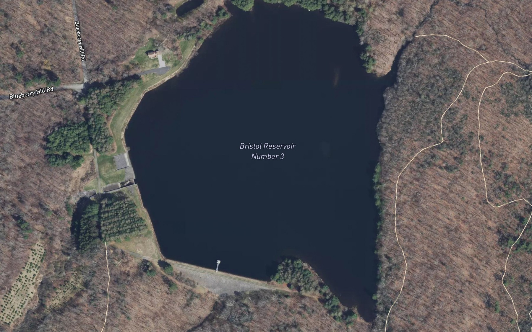 Satellite map of the Bristol Reservoir Number Five