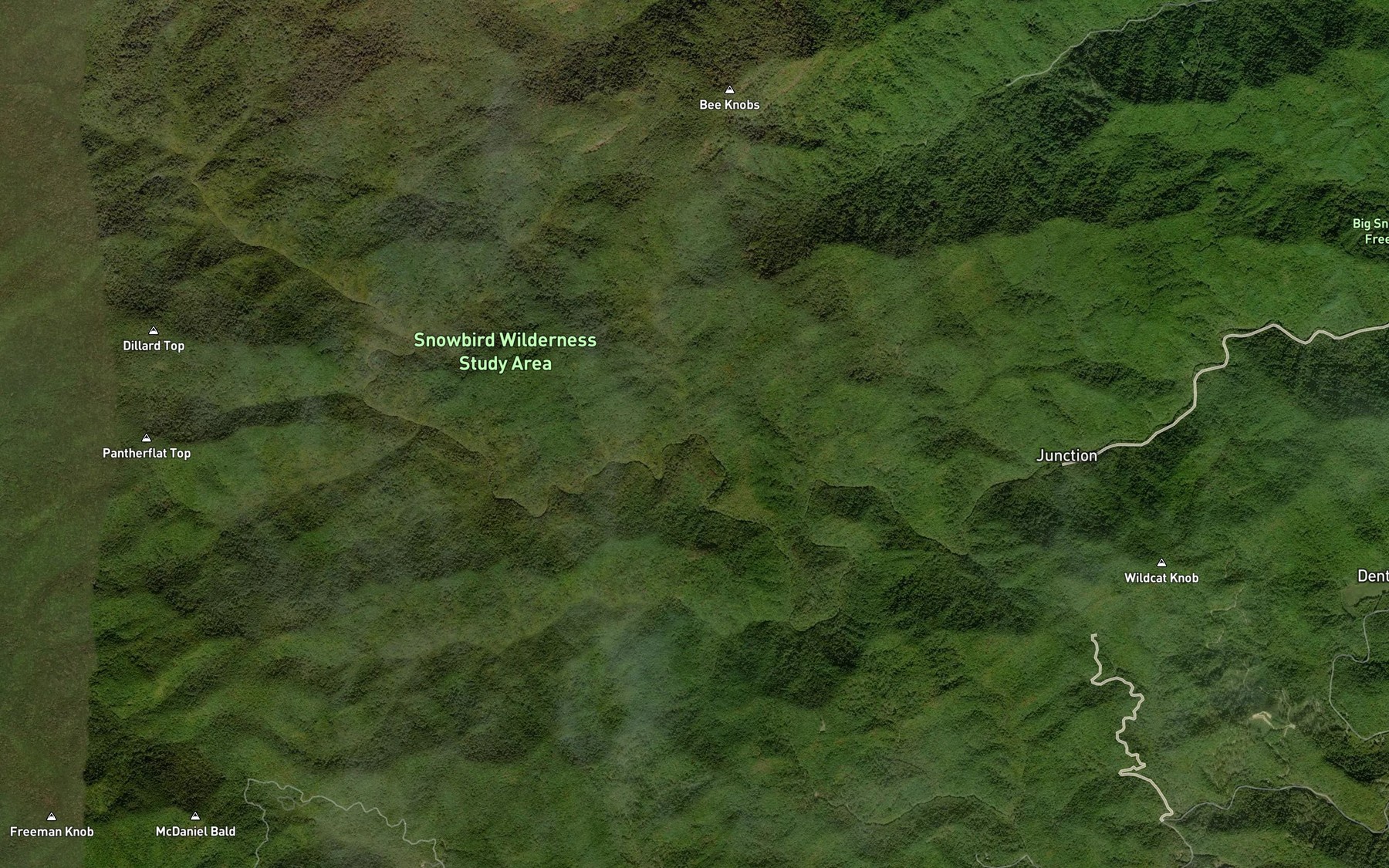 Satellite map of the Mouse Knob Branch