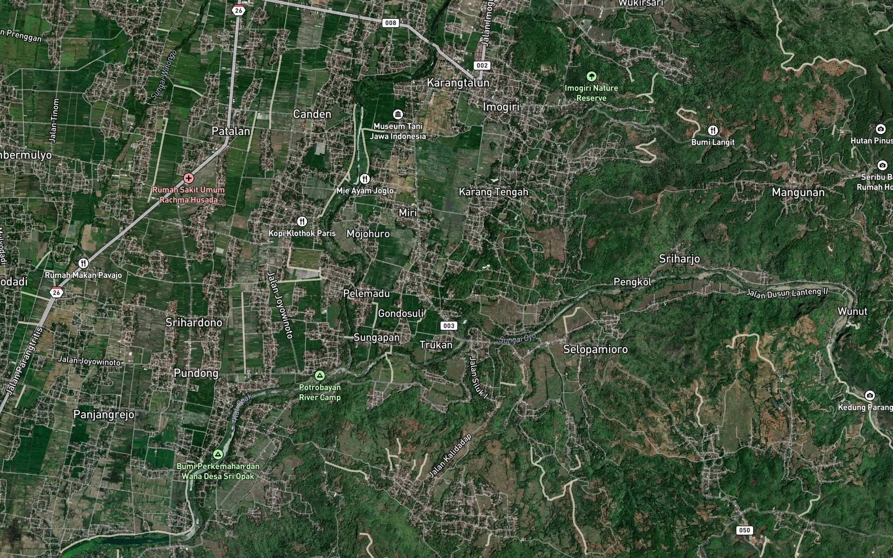 Satellite map of the Kali Celeng