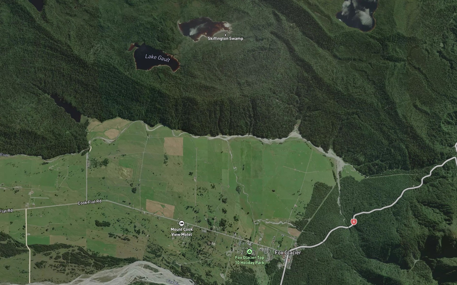 Satellite map of the Rocky Creek