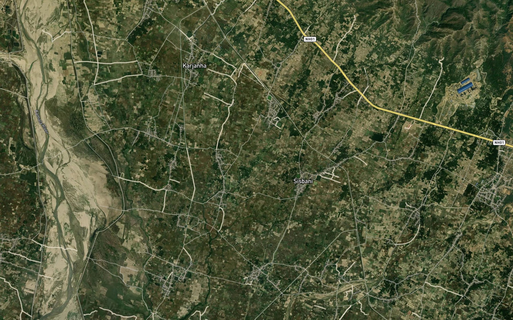 Satellite map of the Bhalu Khola