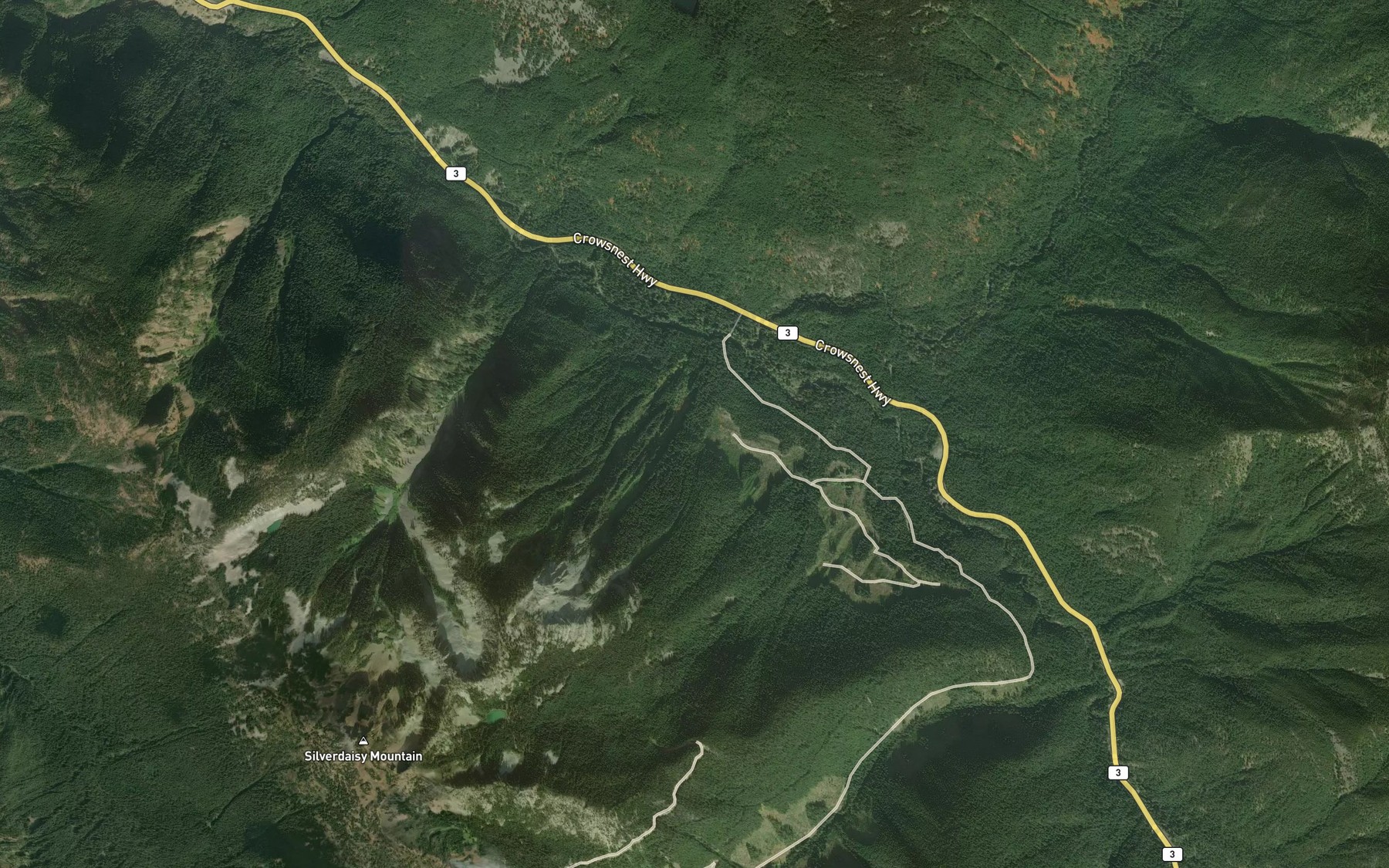 Satellite map of the Skaist River