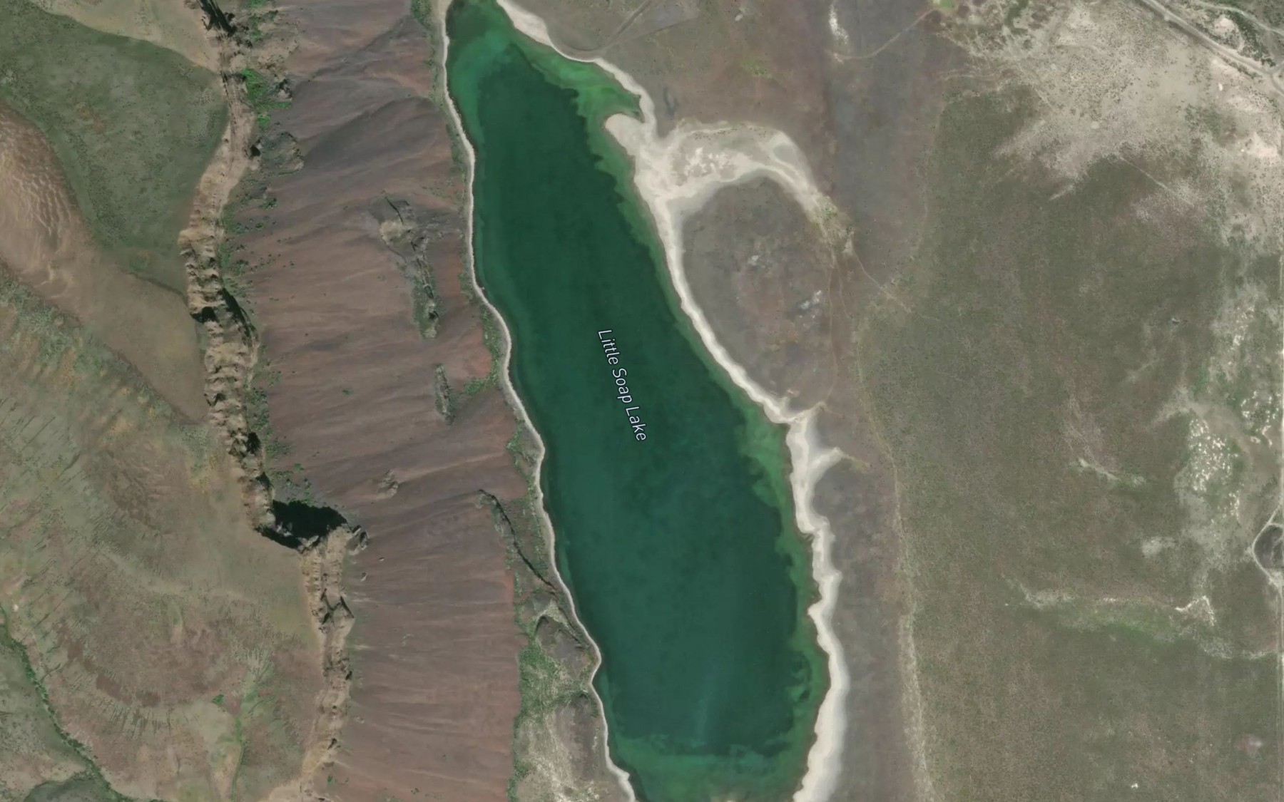 Satellite map of the Little Soap Lake
