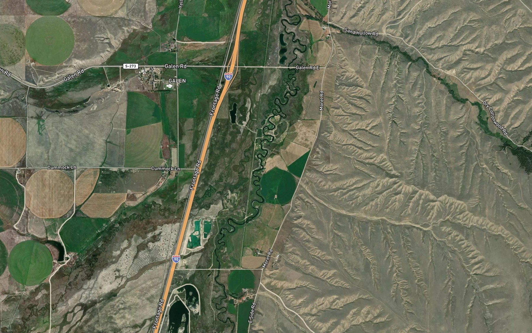 Satellite map of the Sand Creek