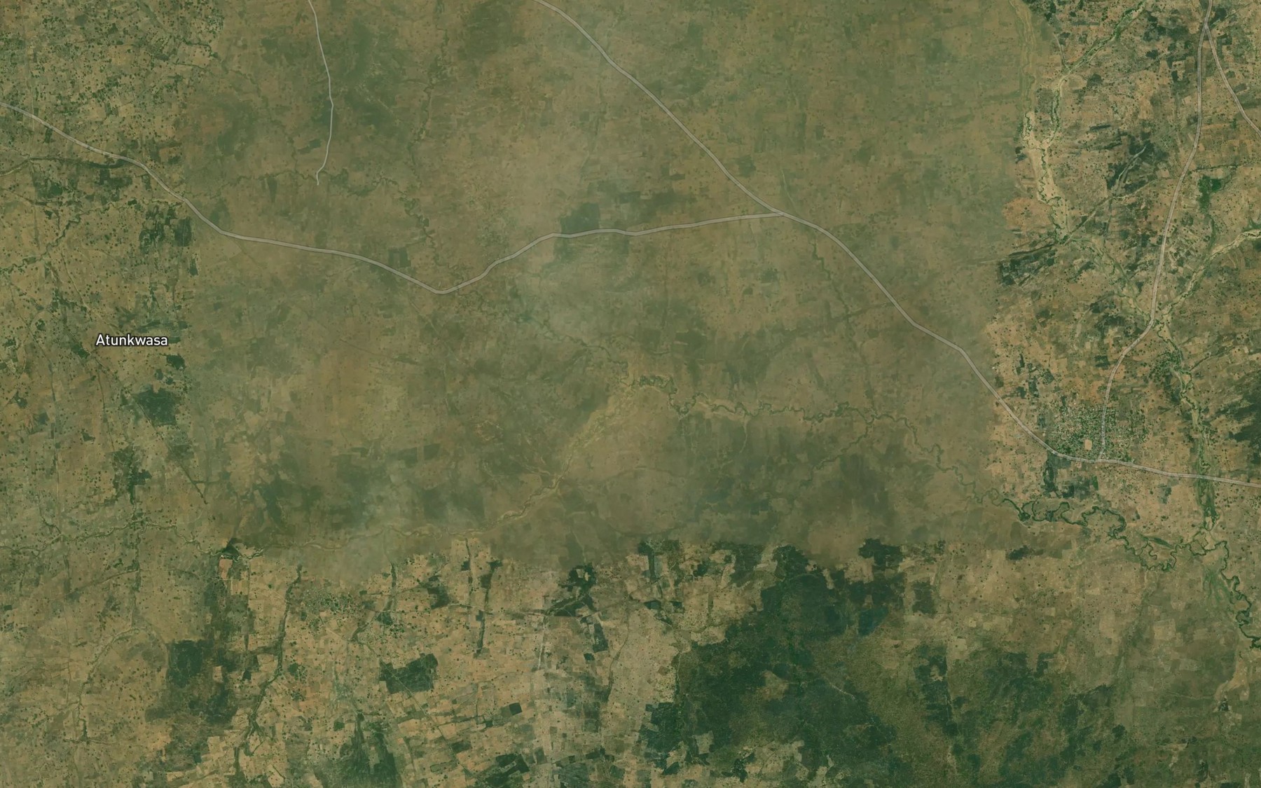 Satellite map of the River Akarekwu