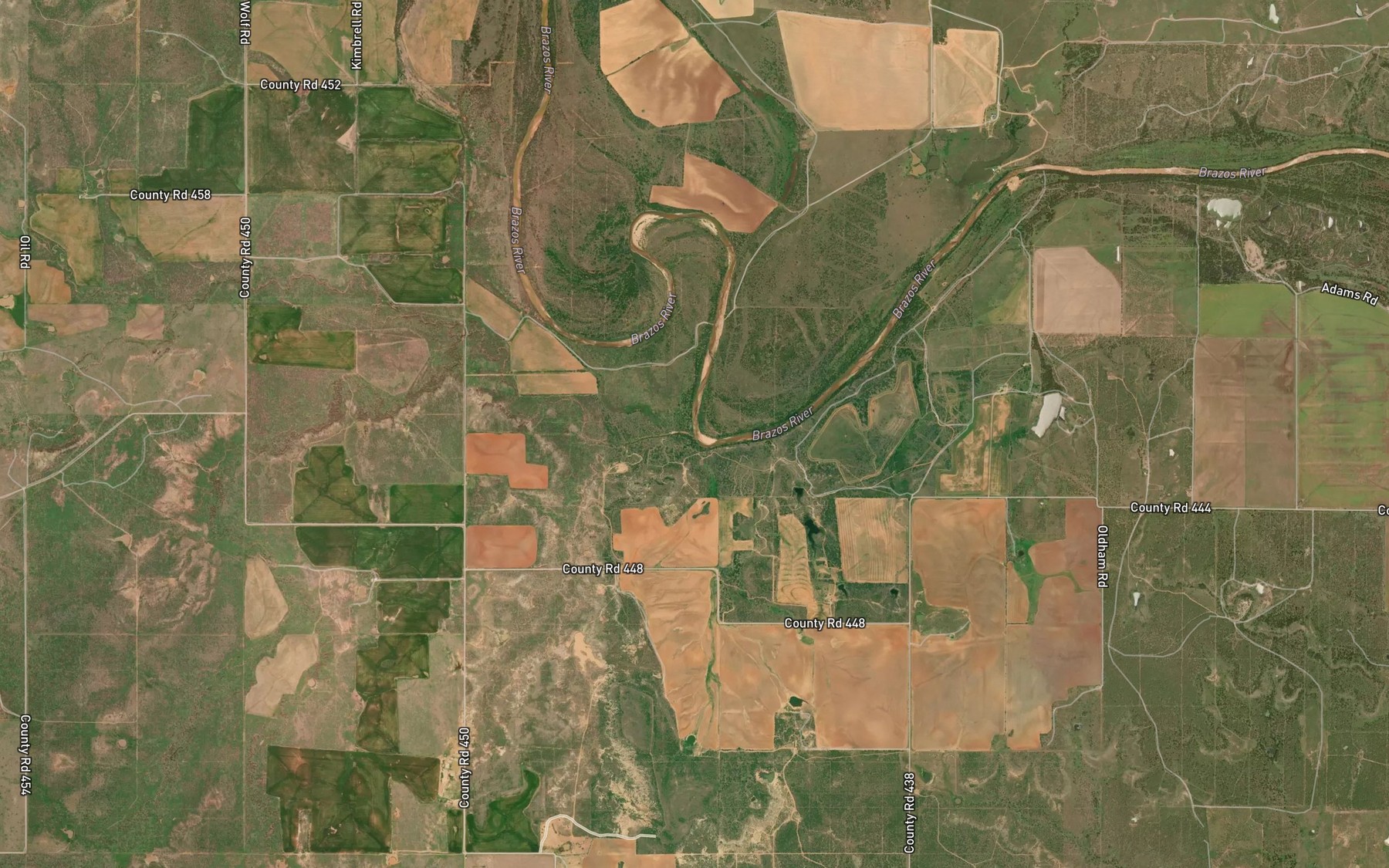 Satellite map of the Hog Creek