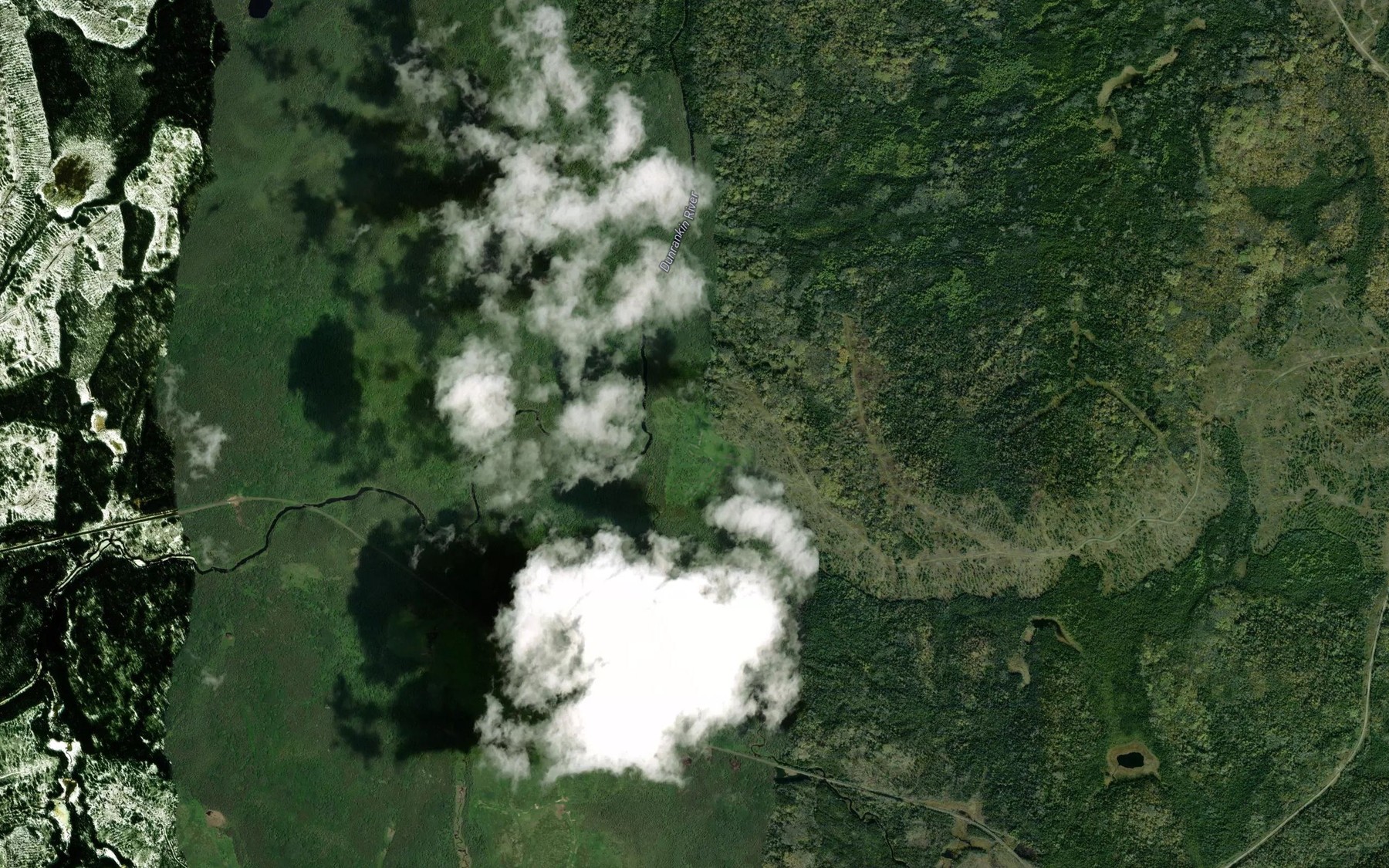 Satellite map of the East Dunrankin River