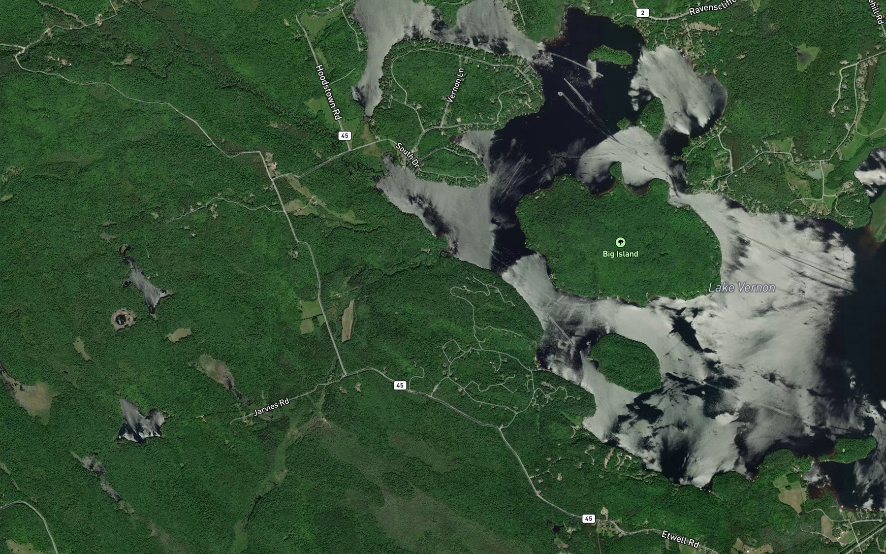 Satellite map of the Wallington Creek