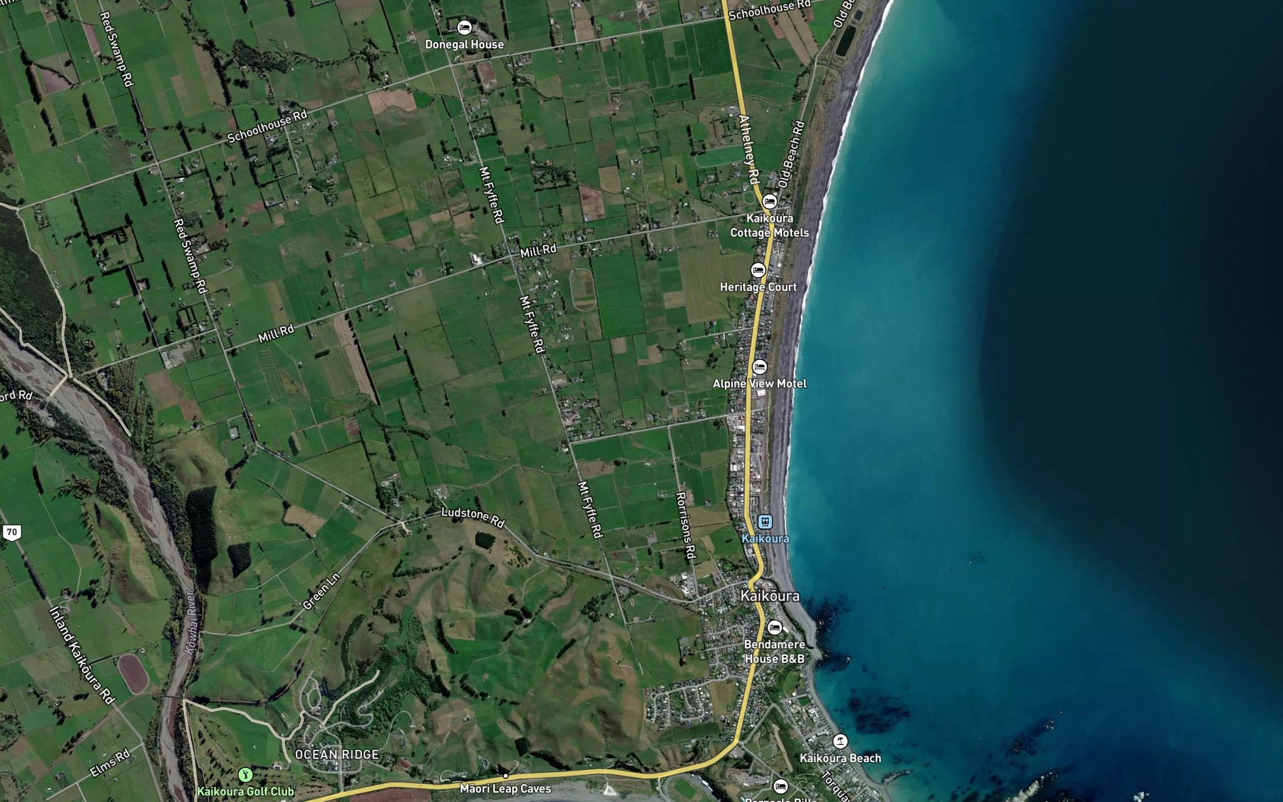 Satellite map of the Lyell Creek