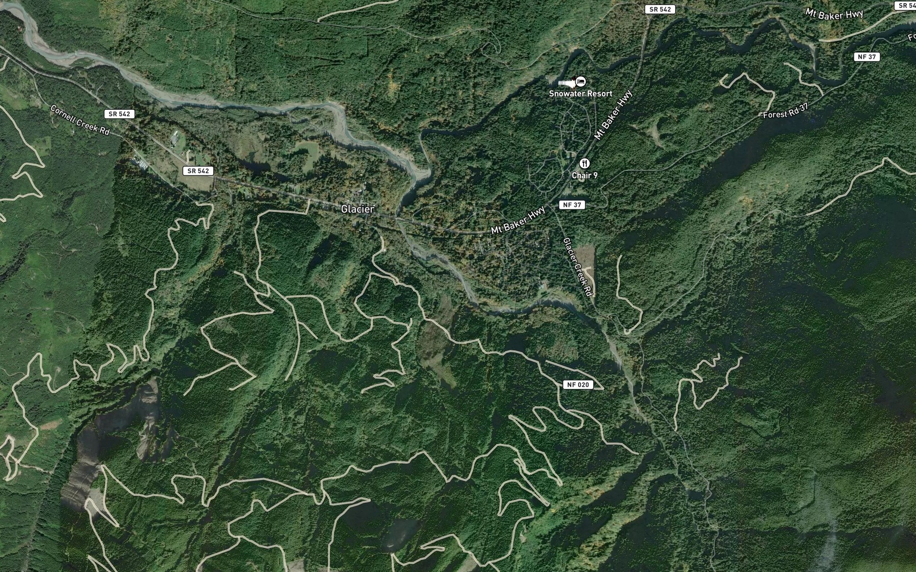 Satellite map of the Little Creek