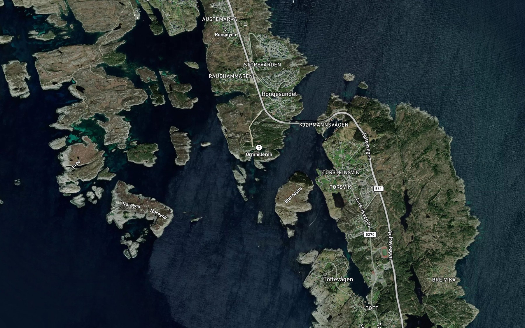 Satellite map of the Ytsta Glasvika