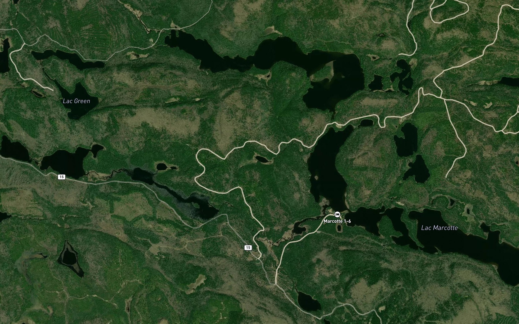 Satellite map of the Lac de la Fougere