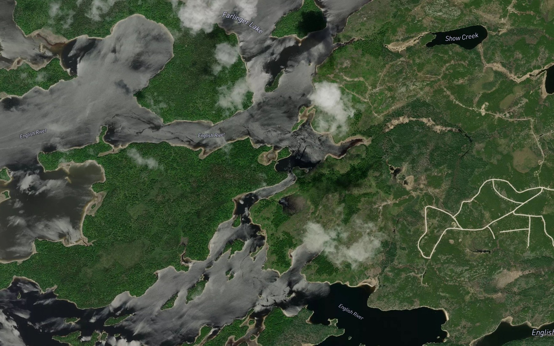 Satellite map of the Manitou Rapids