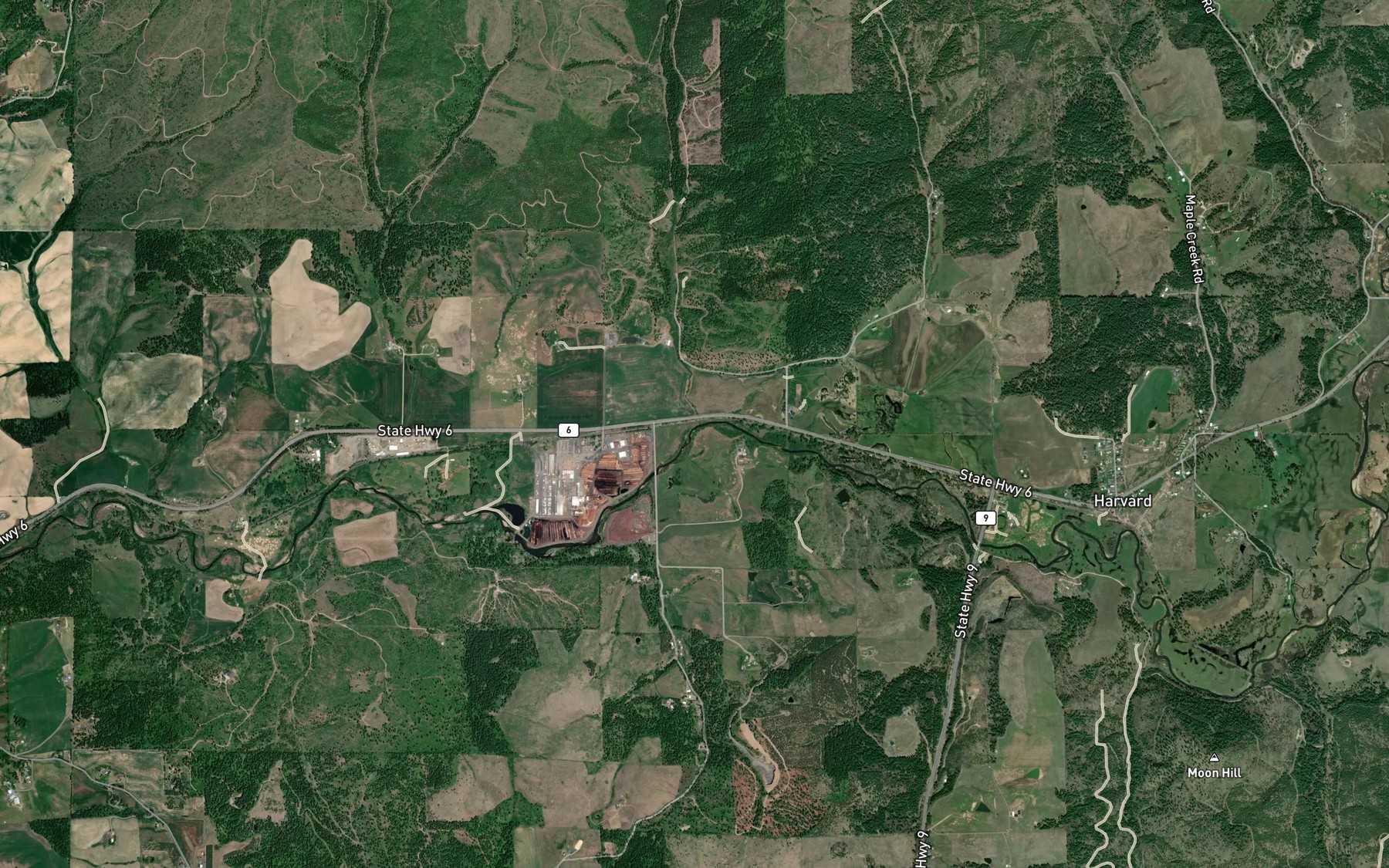 Satellite map of the Camas Creek
