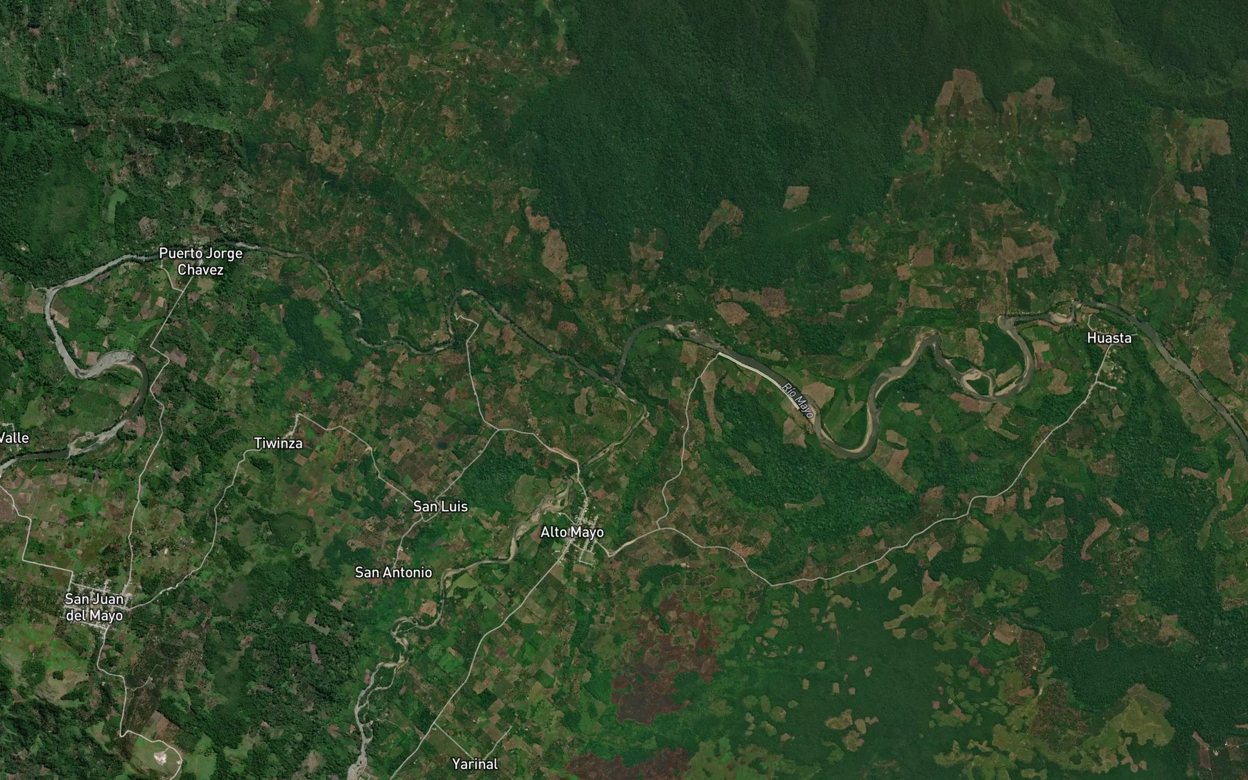 Satellite map of the Rio Naranjos