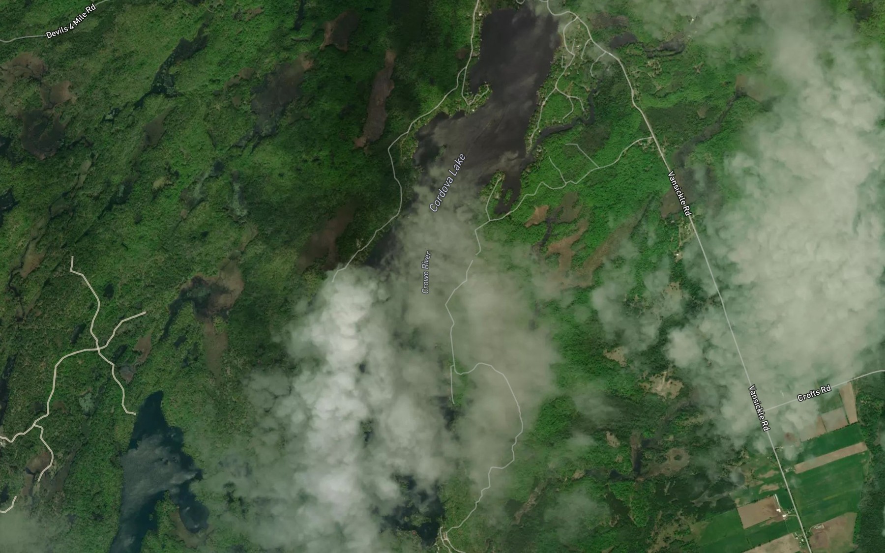 Satellite map of the Cordova Lake