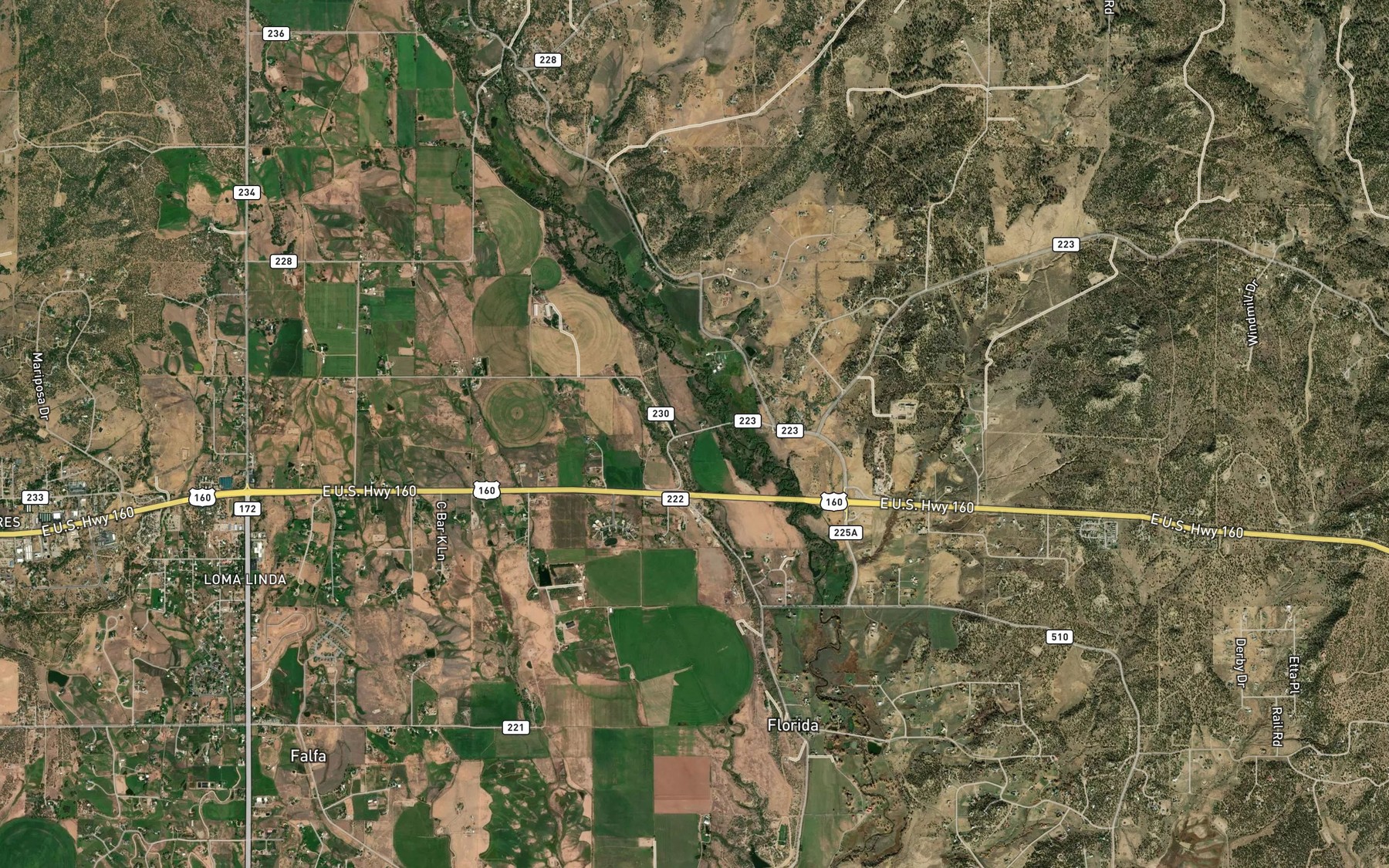 Satellite map of the McClure Murray Ditch