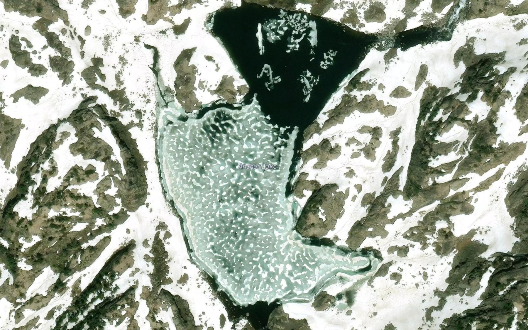 Satellite map of the Anchor Lake