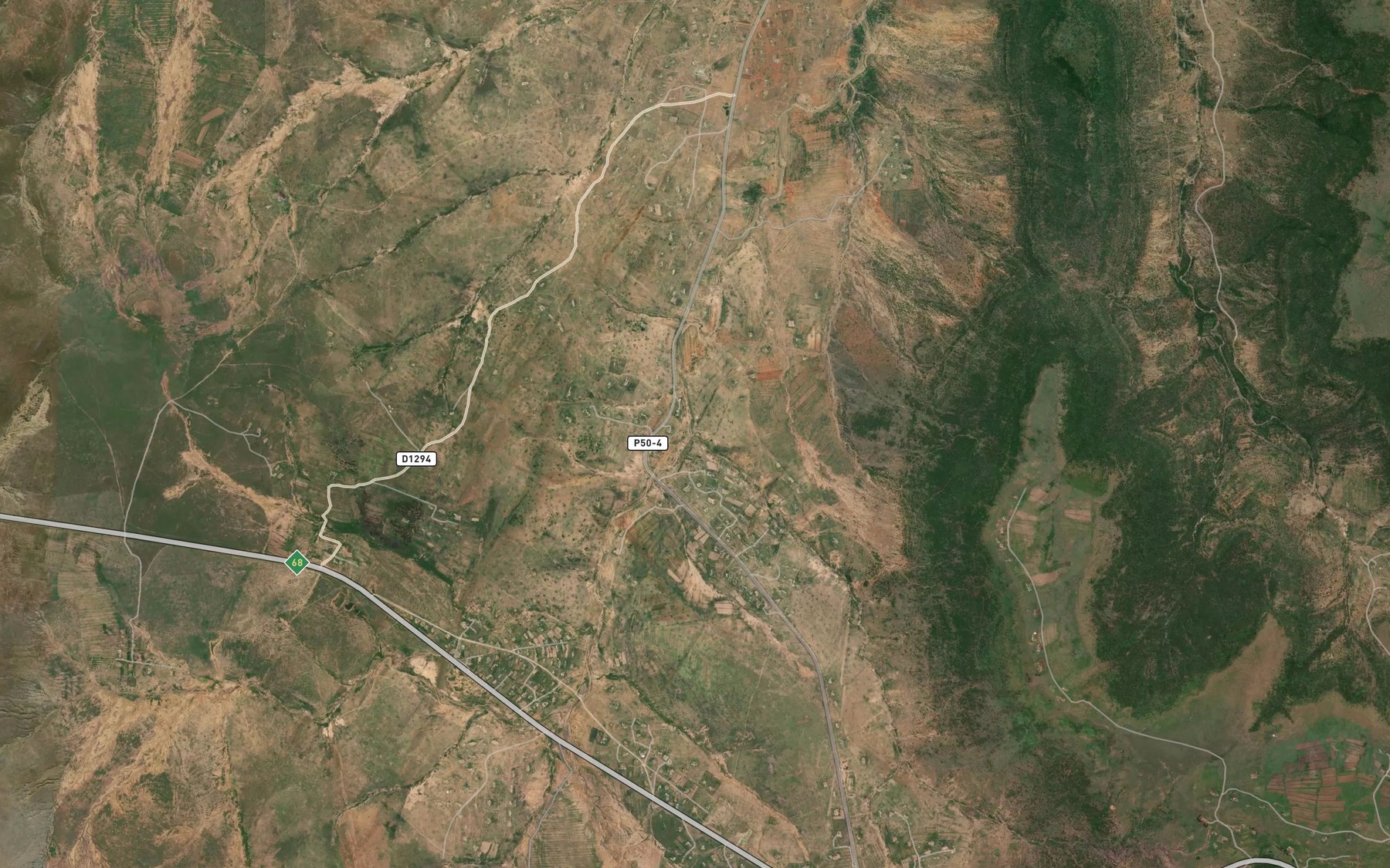 Satellite map of the Mtekele
