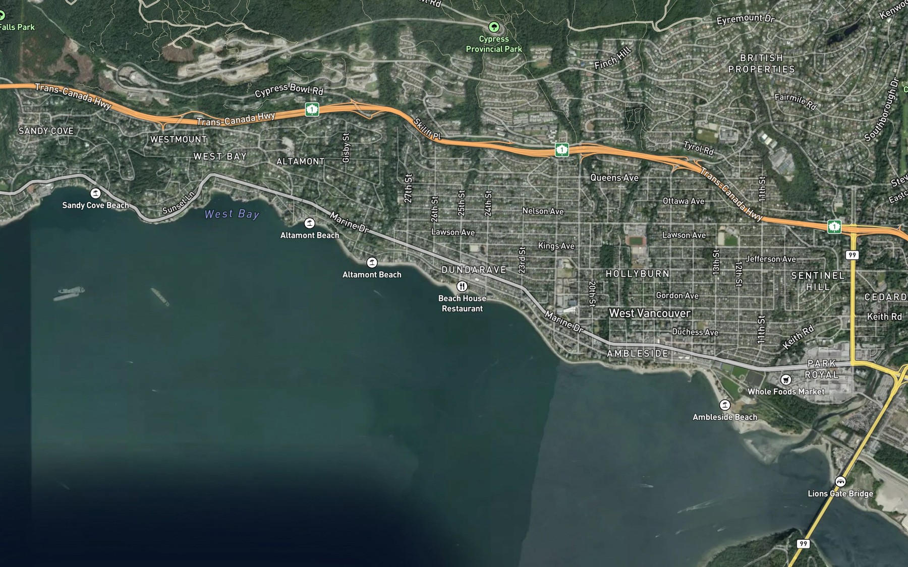 Satellite map of the Marr Creek