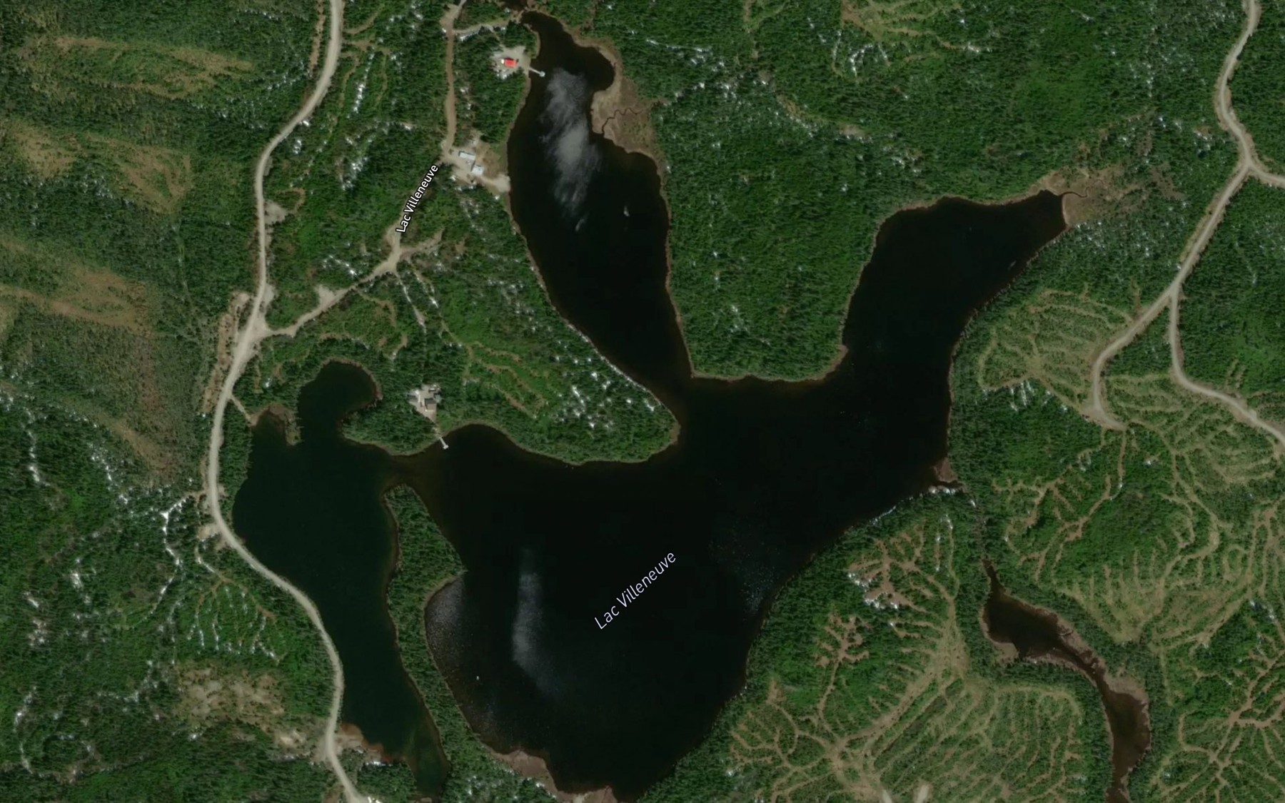 Satellite map of the Lac Villeneuve