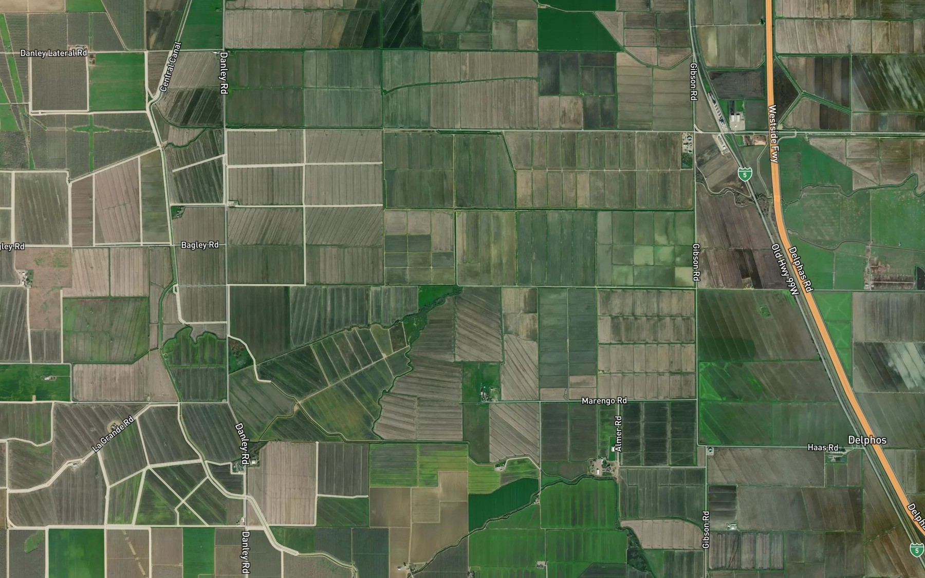 Satellite map of the Glenn Valley Slough