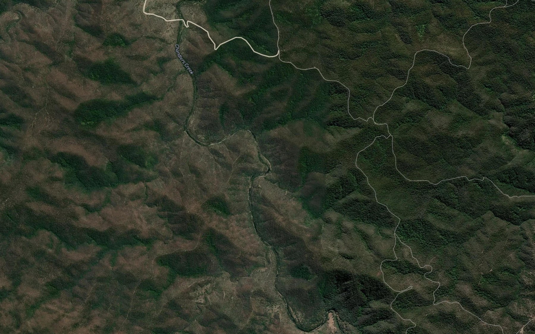 Satellite map of the Chandlers Creek