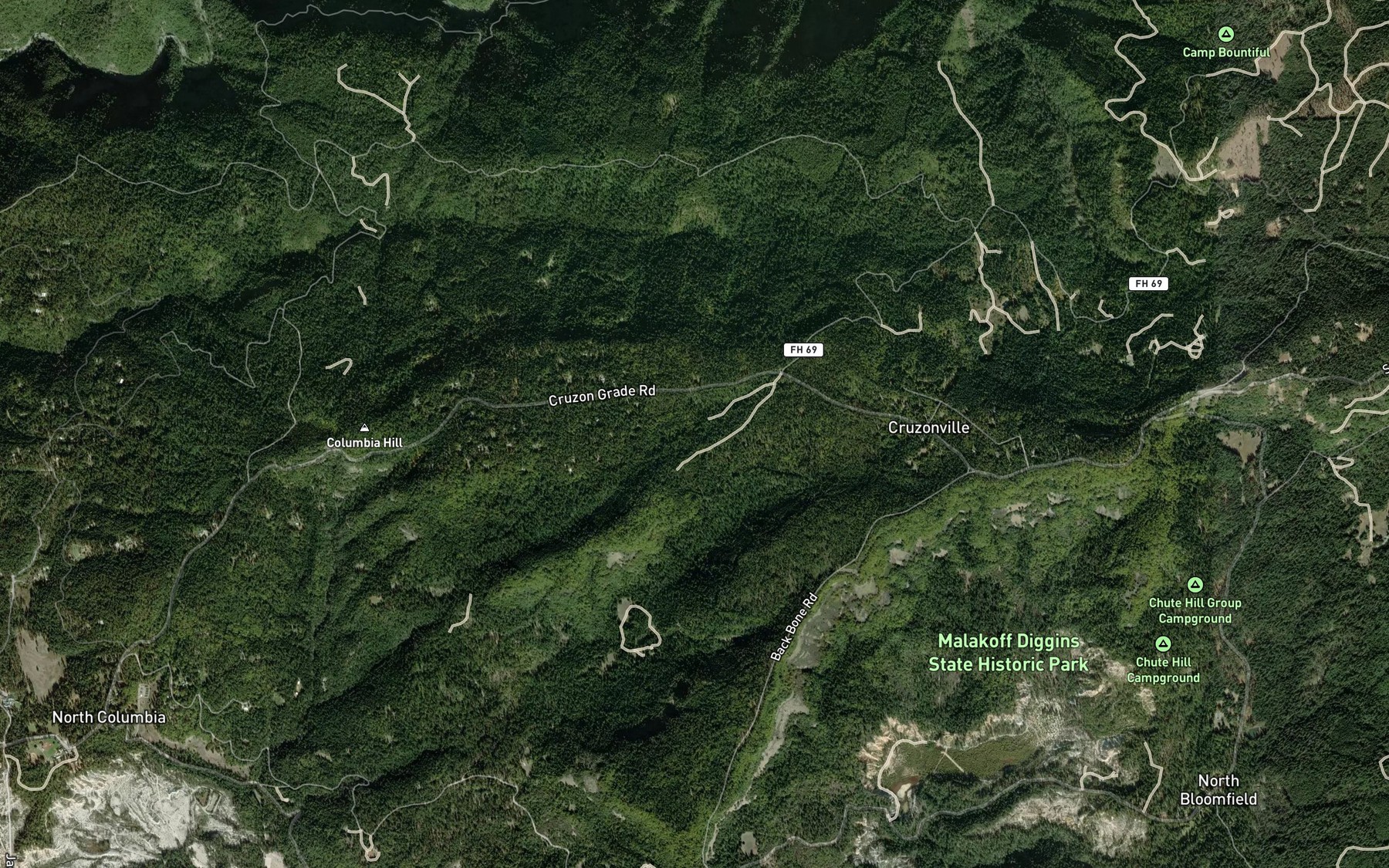 Satellite map of the Holden Springs