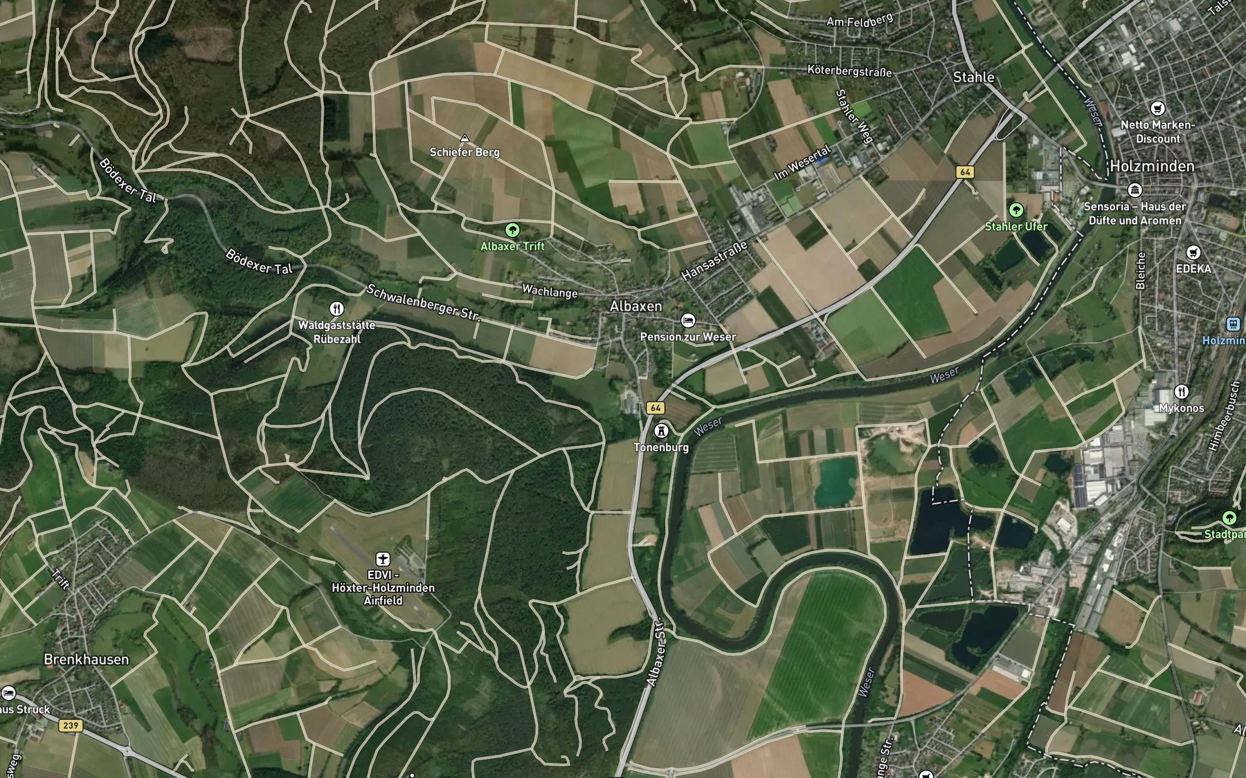 Satellite map of the Saumer Bach