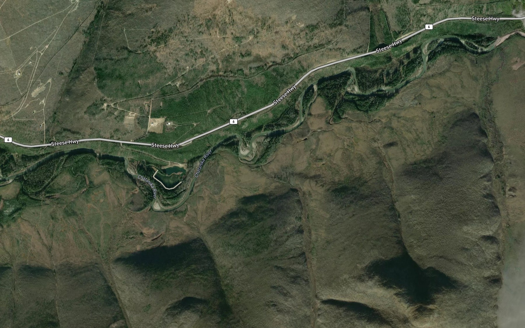 Satellite map of the Buster Creek