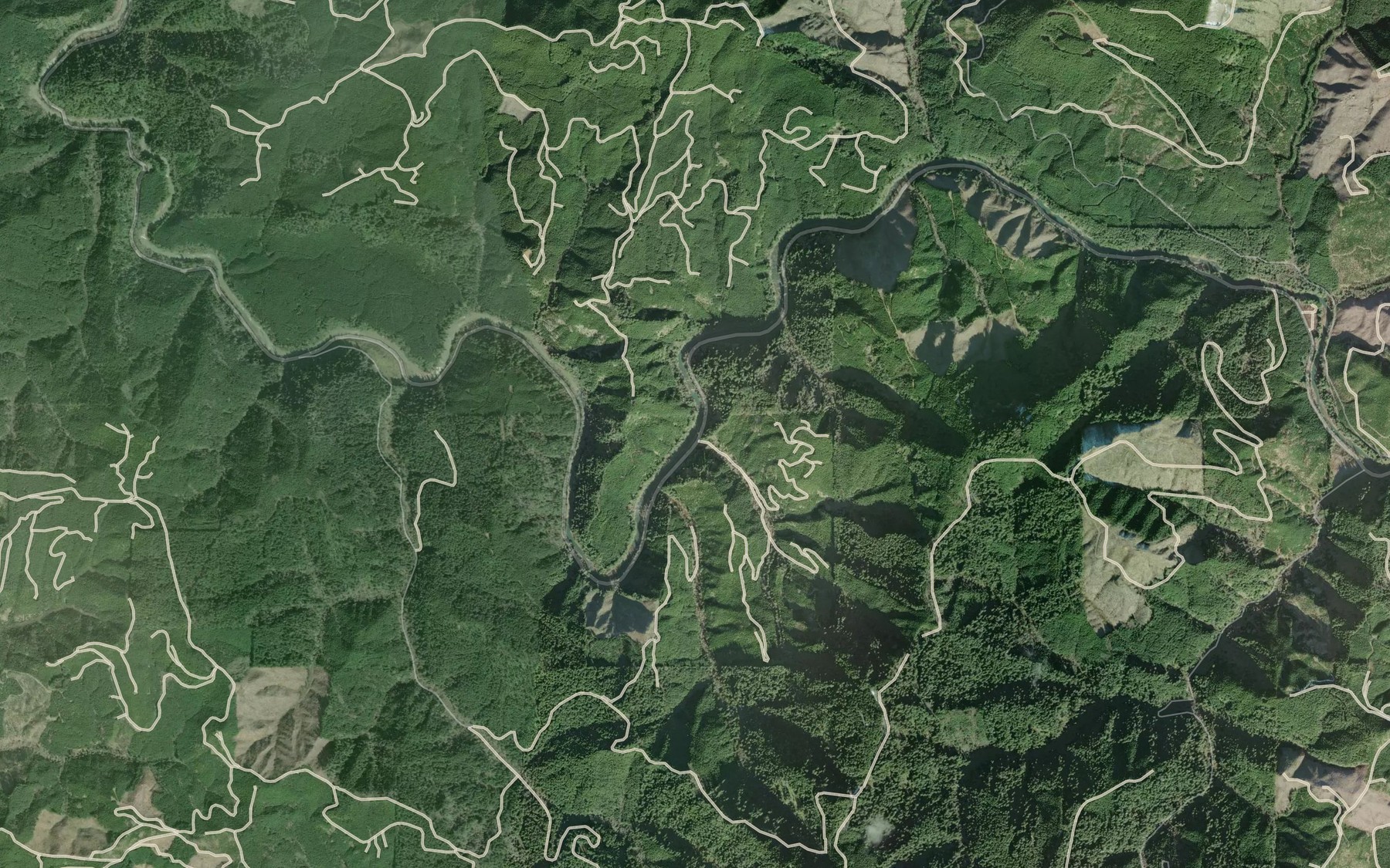 Satellite map of the Rock Crusher Creek