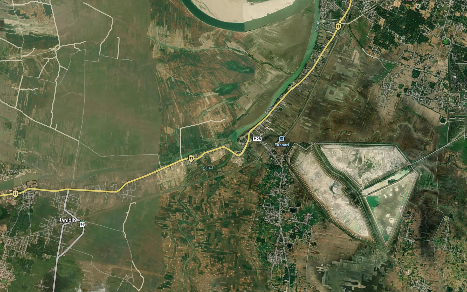 Satellite map of the Gerua Nadi
