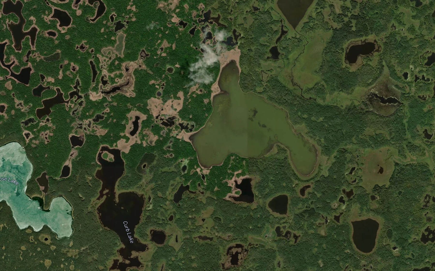 Satellite map of the Spruce Lake