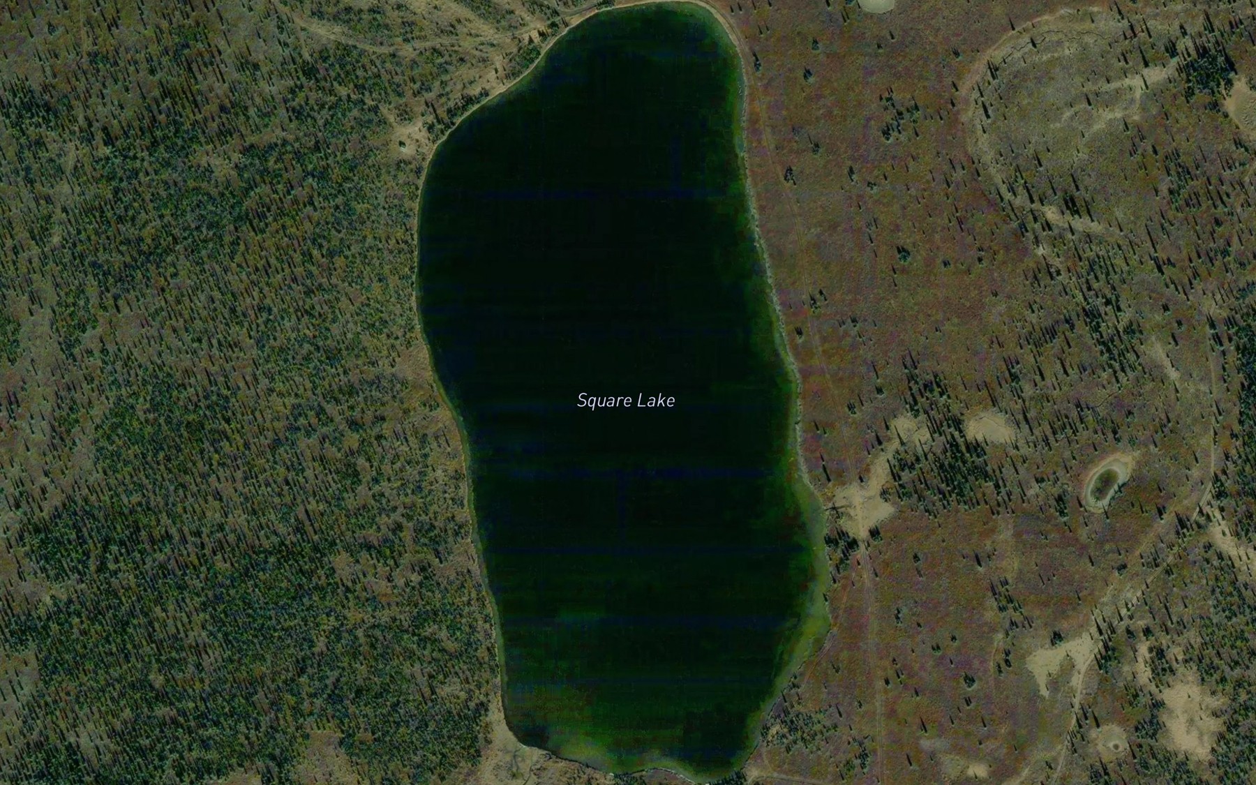 Satellite map of the Square Lake