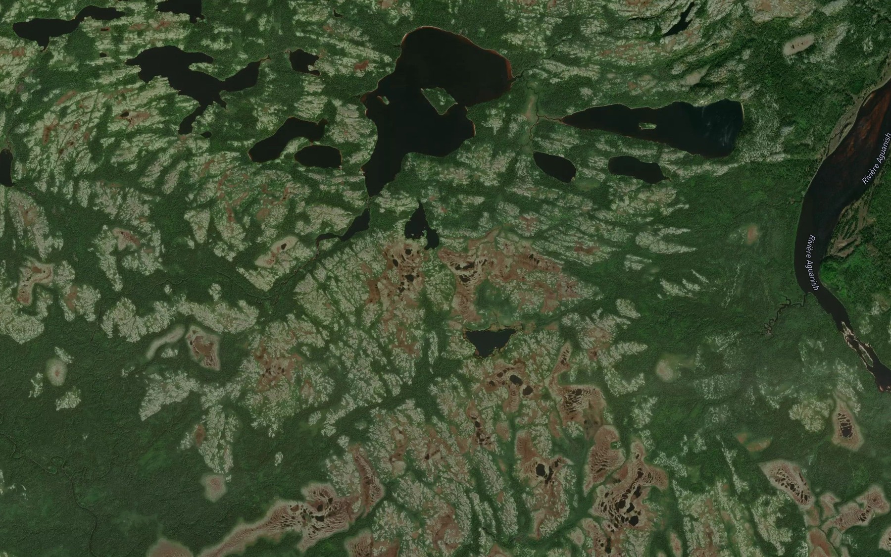 Satellite map of the Lacs Mahkuhiu