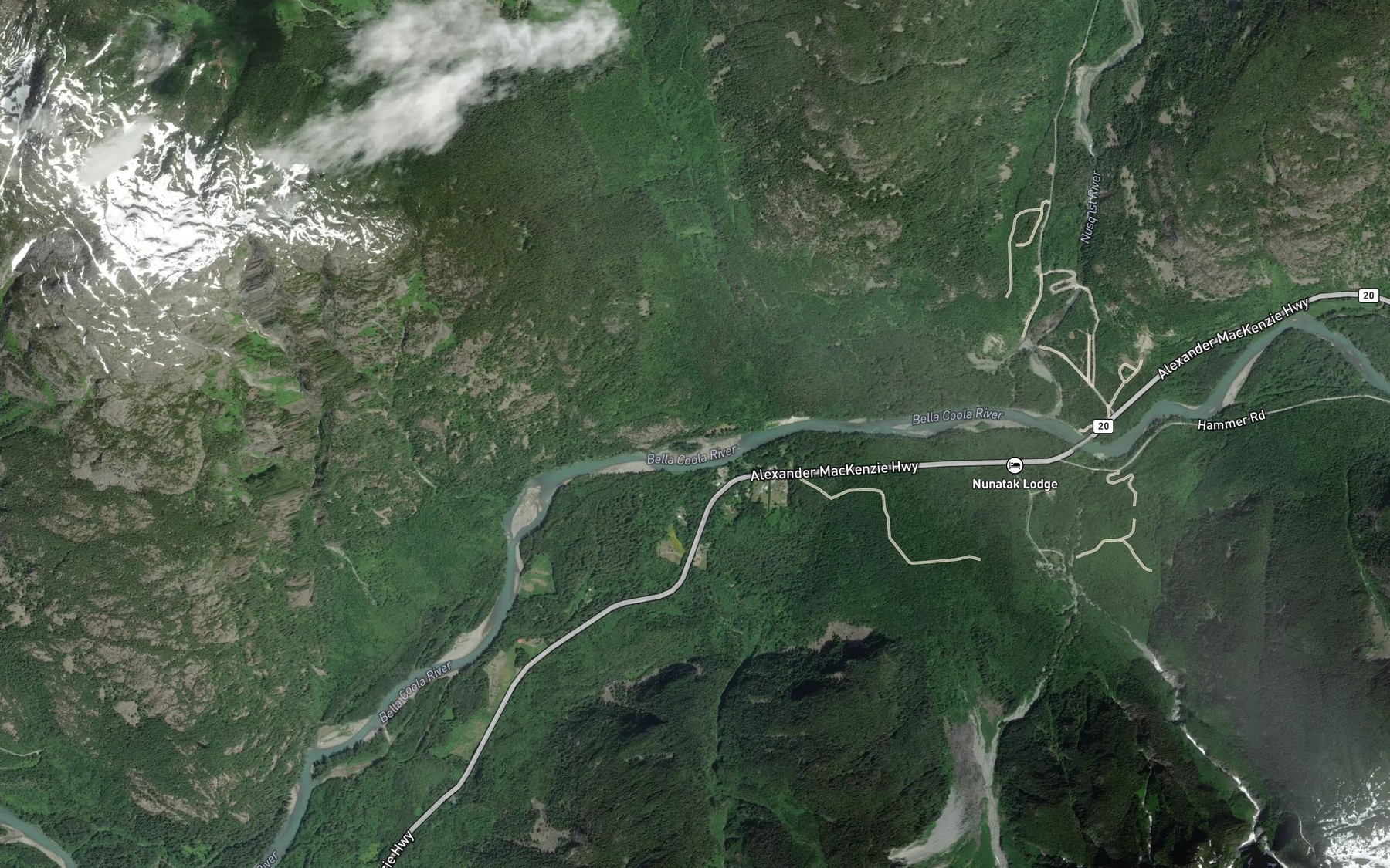 Satellite map of the Tseapseahoolz Creek