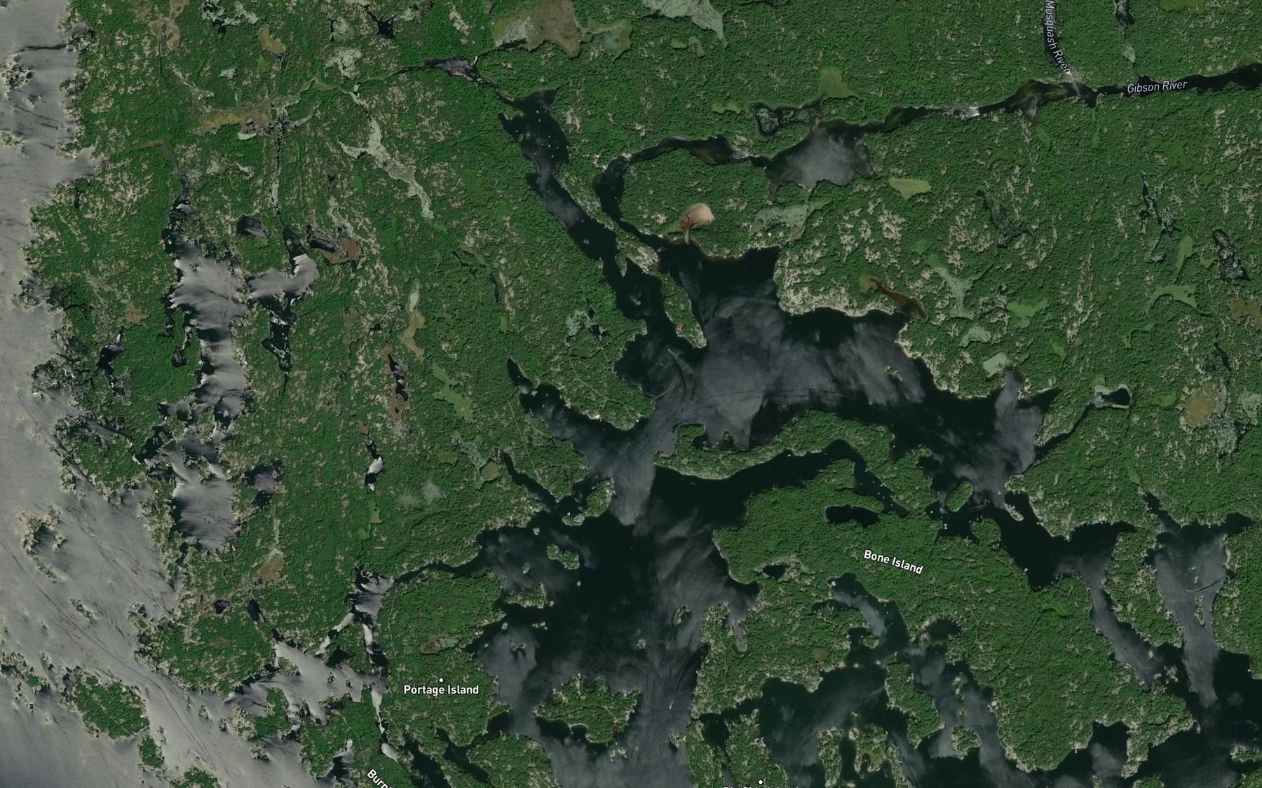 Satellite map of the Longuissa Bay