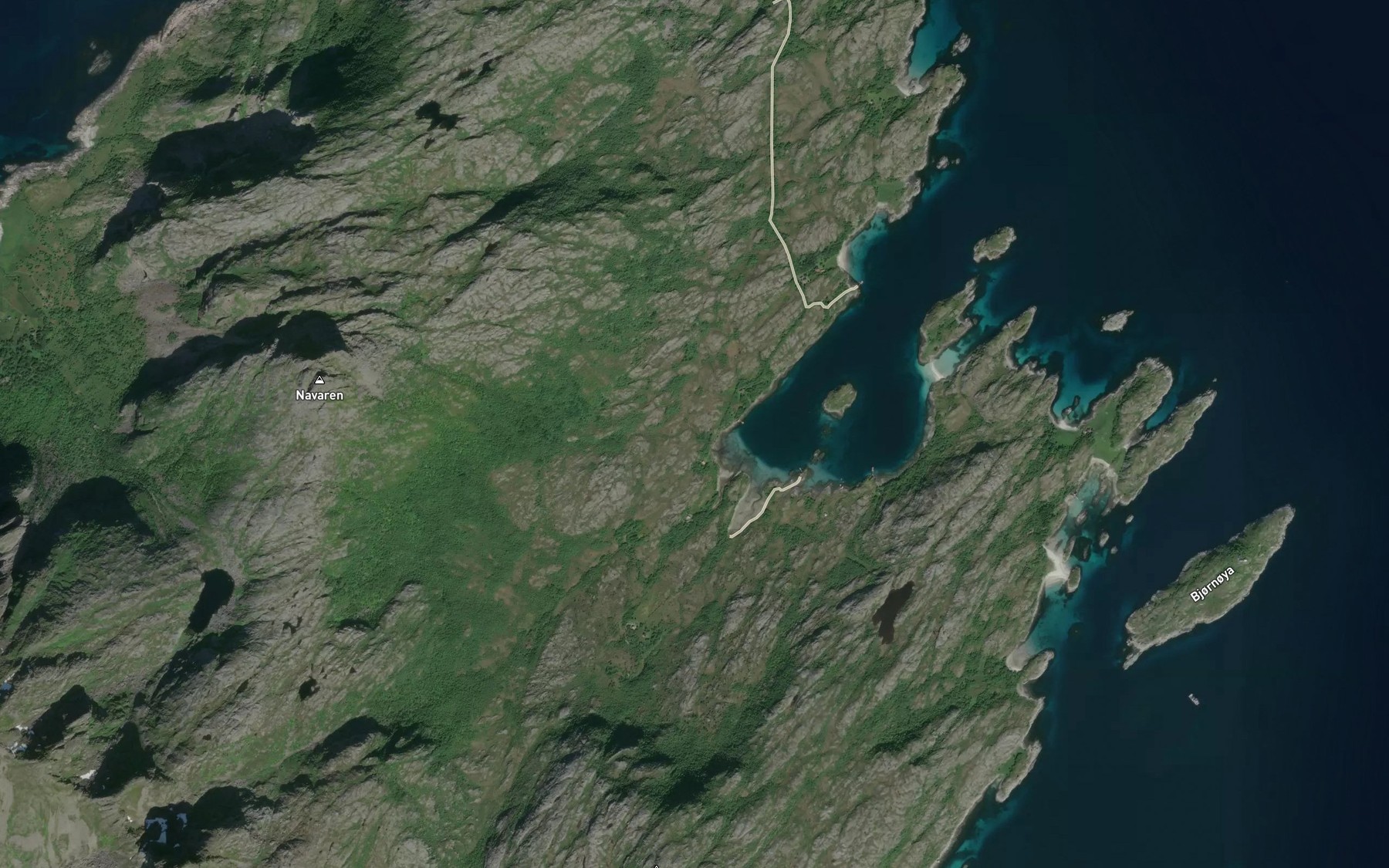 Satellite map of the Tommerbakkelva