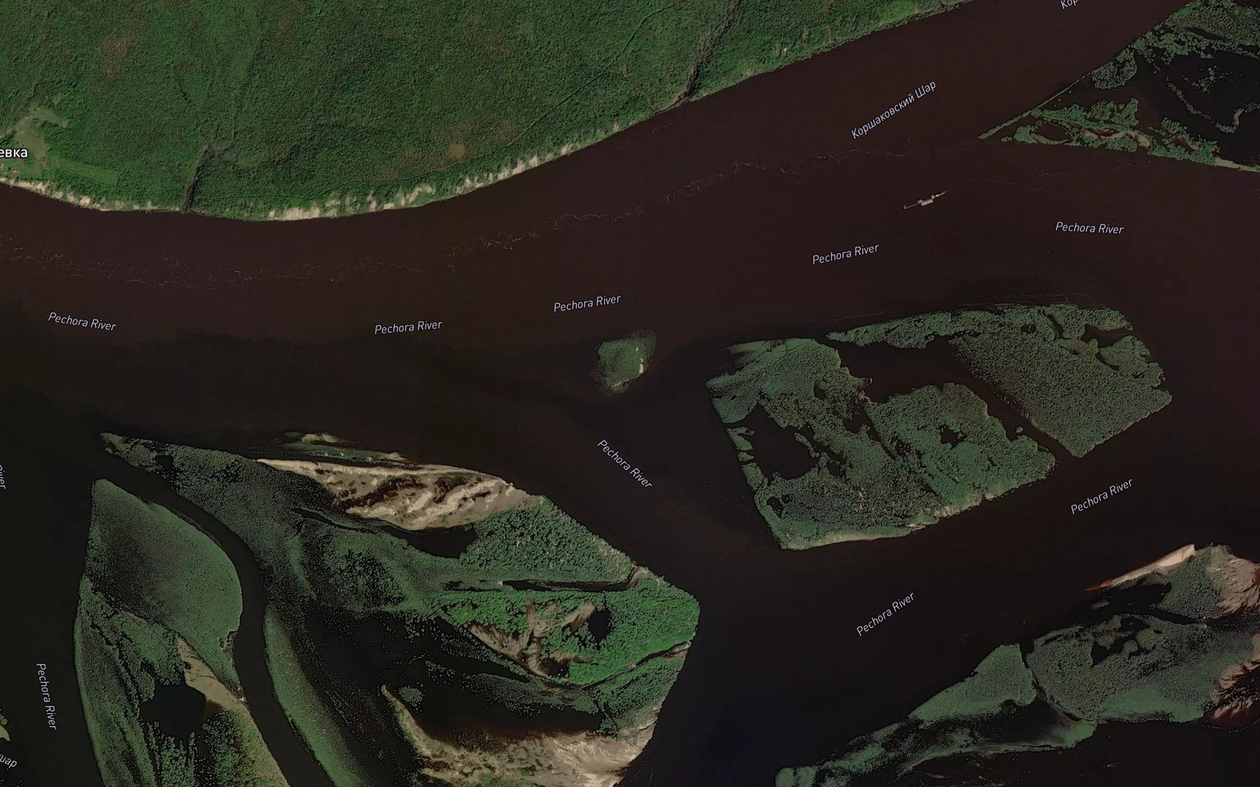Satellite map of the Izhma