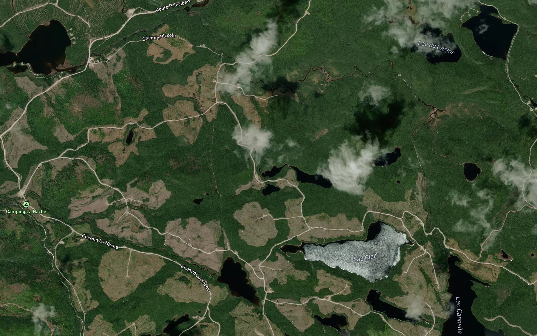 Satellite map of the Lac de la Ponce