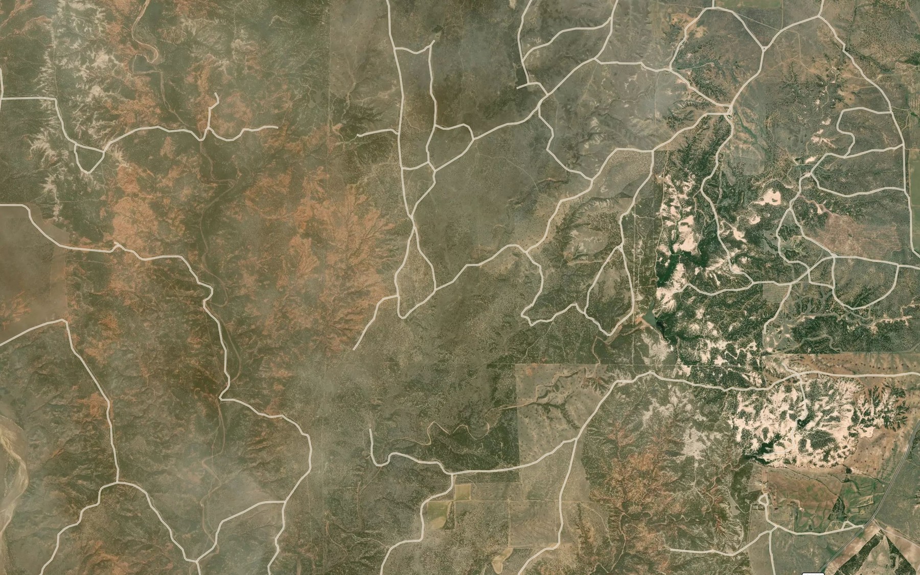Satellite map of the Hackberry Creek
