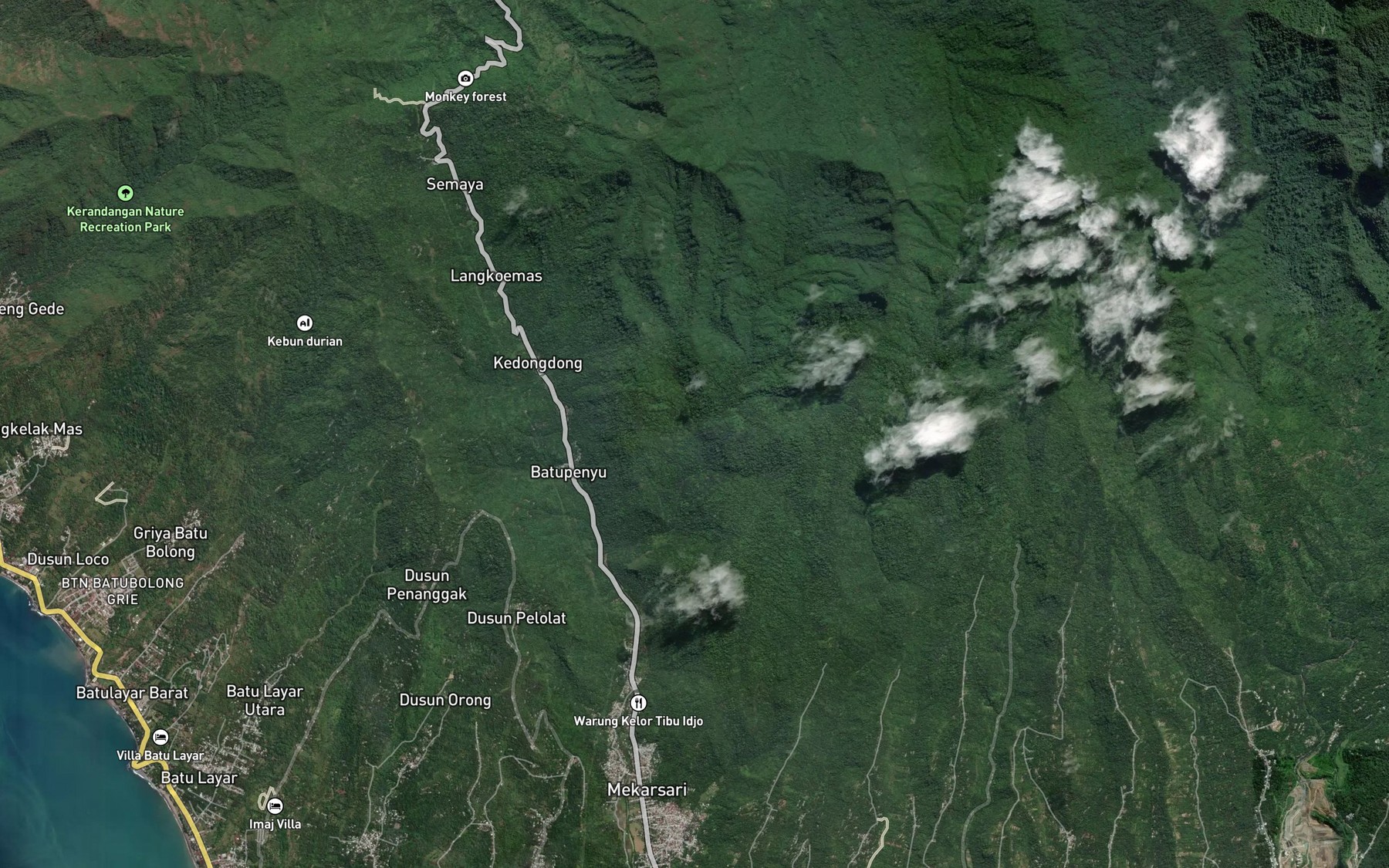 Satellite map of the Kokok Petunra