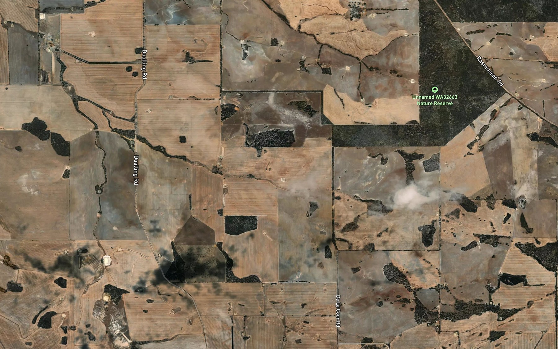 Satellite map of the Merilup Creek